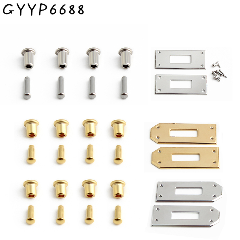 Luxury Bags With Silver Hardware - 3/10Sets Silver/Gold Stainless Steel Rectangle Eyelets