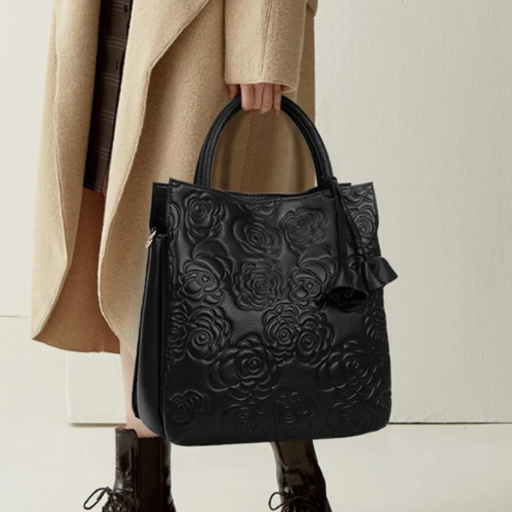 Luxury Bags Vegan Leather - Light luxury elegant retro women's large