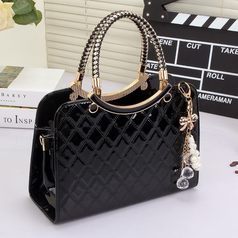 Women's Shiny Tote Patent Leat - Top Handle Patent Bag recension och pris