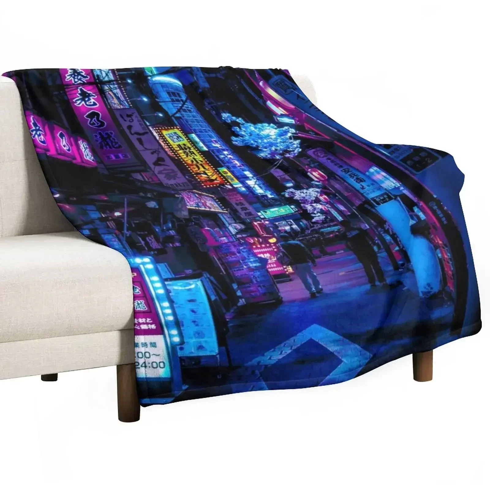 Blue Tokyo Alleys Throw Blanke - Luxury Bags Tokyo recension och pris