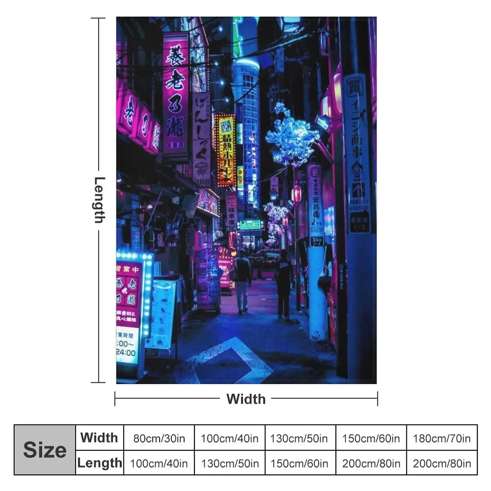 Blue Tokyo Alleys Throw Blanke - Luxury Bags Tokyo recension och pris