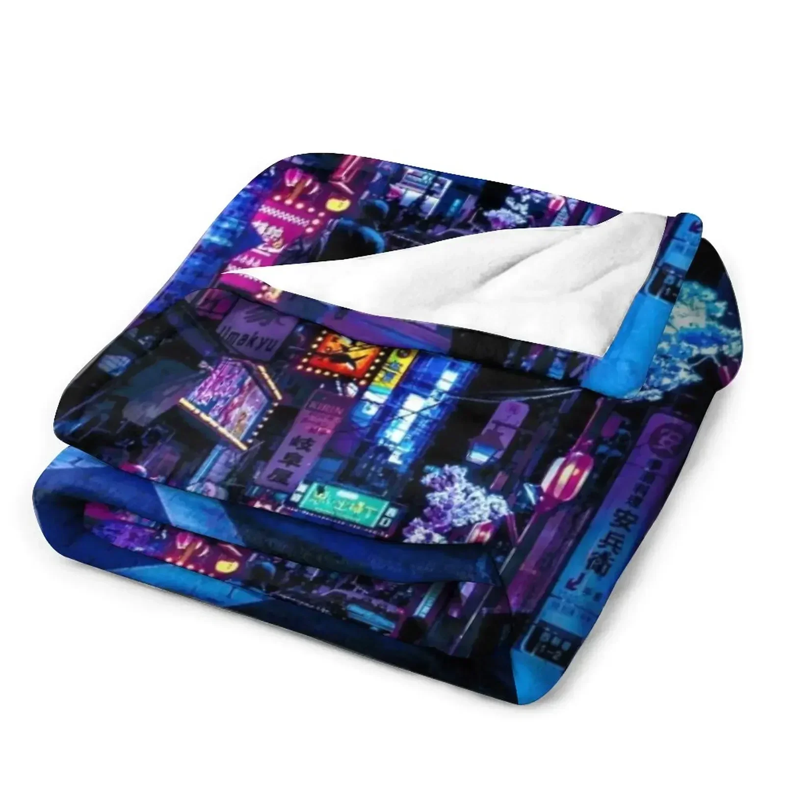 Blue Tokyo Alleys Throw Blanke - Luxury Bags Tokyo recension och pris