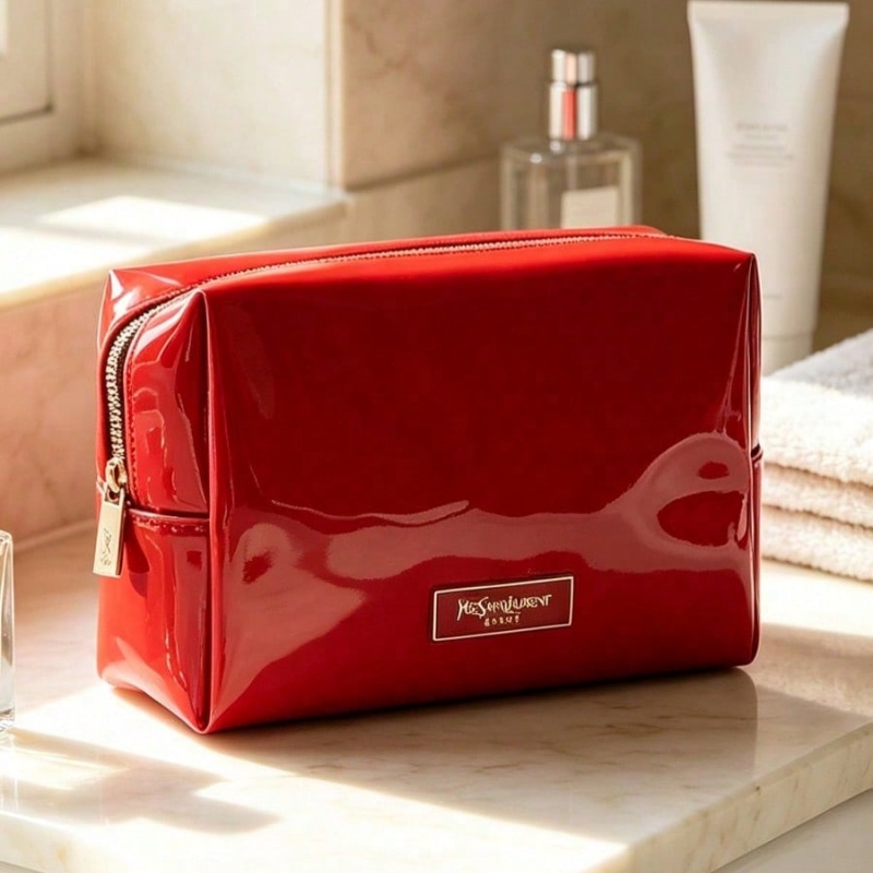 YSL BEAUTE Red Faux Leather Ma - Luxury Bags Ysl recension och pris