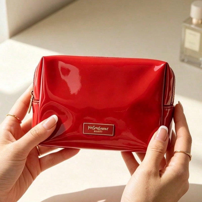 YSL BEAUTE Red Faux Leather Ma - Luxury Bags Ysl recension och pris