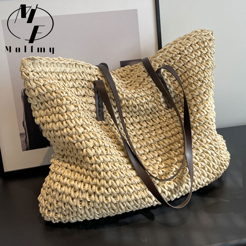 Straw Woven Tote Bags Casual L - Luxury Bags Vendor recension och pris