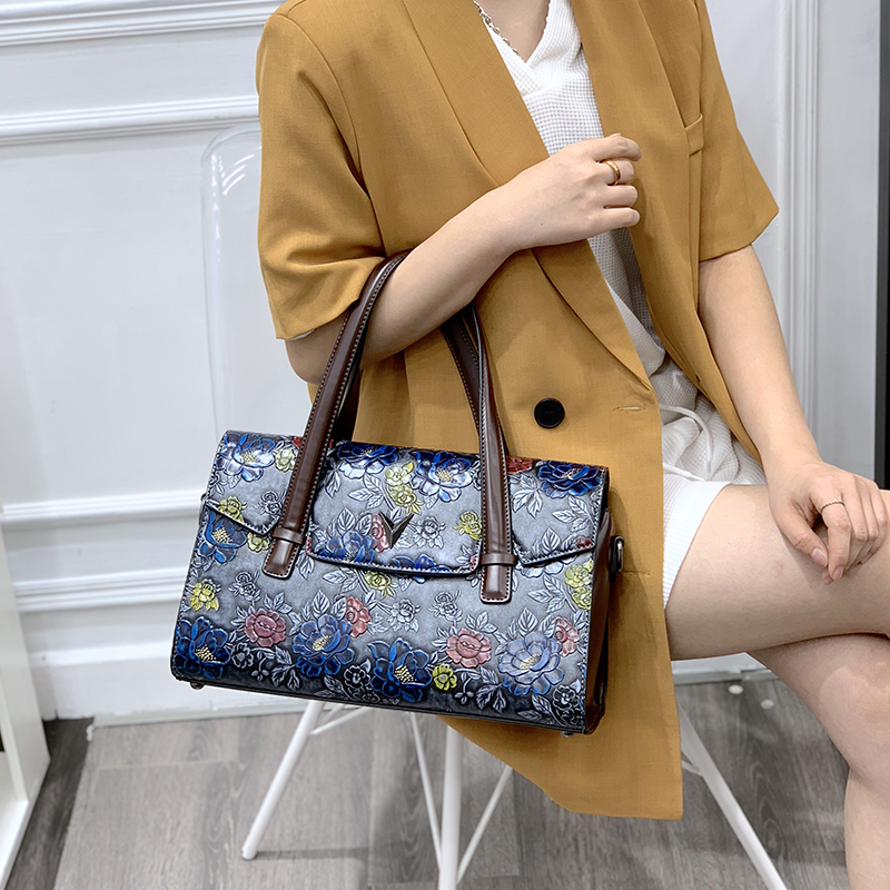 Vintage 3D Embossed Floral Han - Luxury Bags Vegan Leather recension och pris