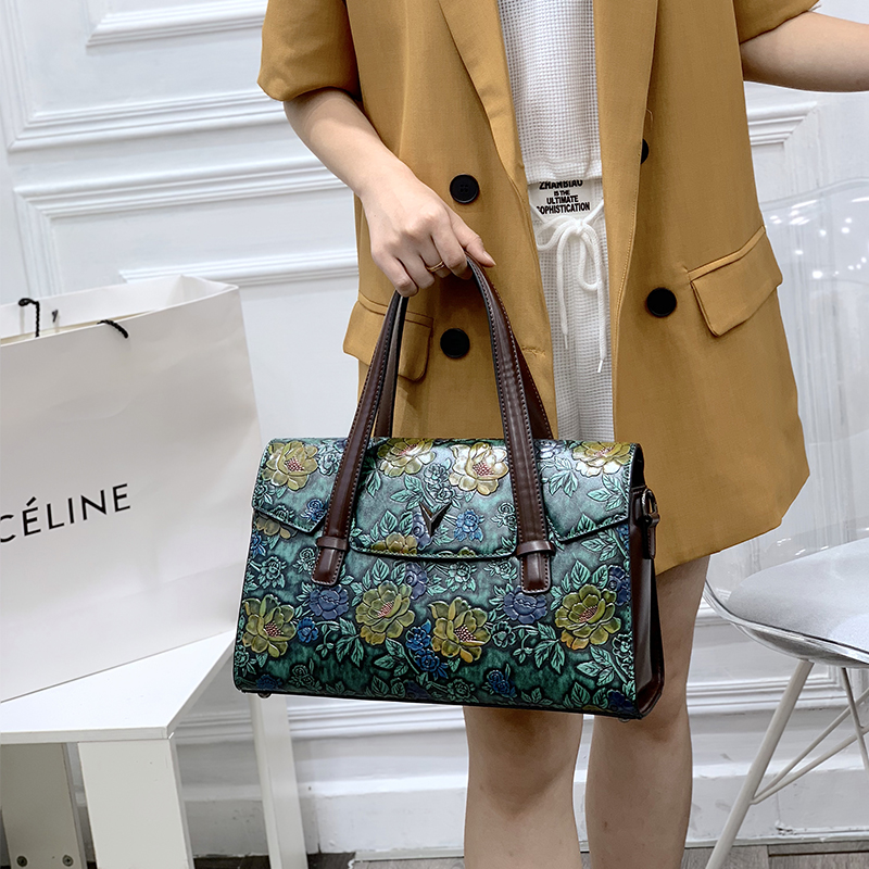 Vintage 3D Embossed Floral Han - Luxury Bags Vegan Leather recension och pris