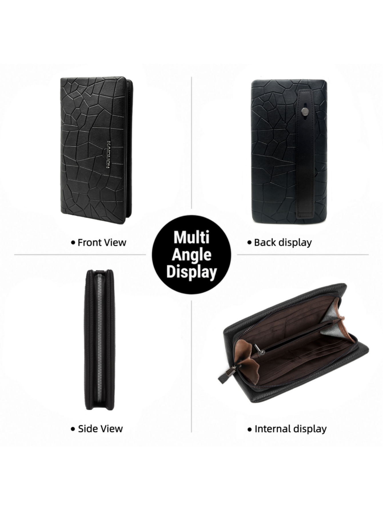 Men Geometric Stone Pattern PU - Wristlet Wallet Zipper recension och pris