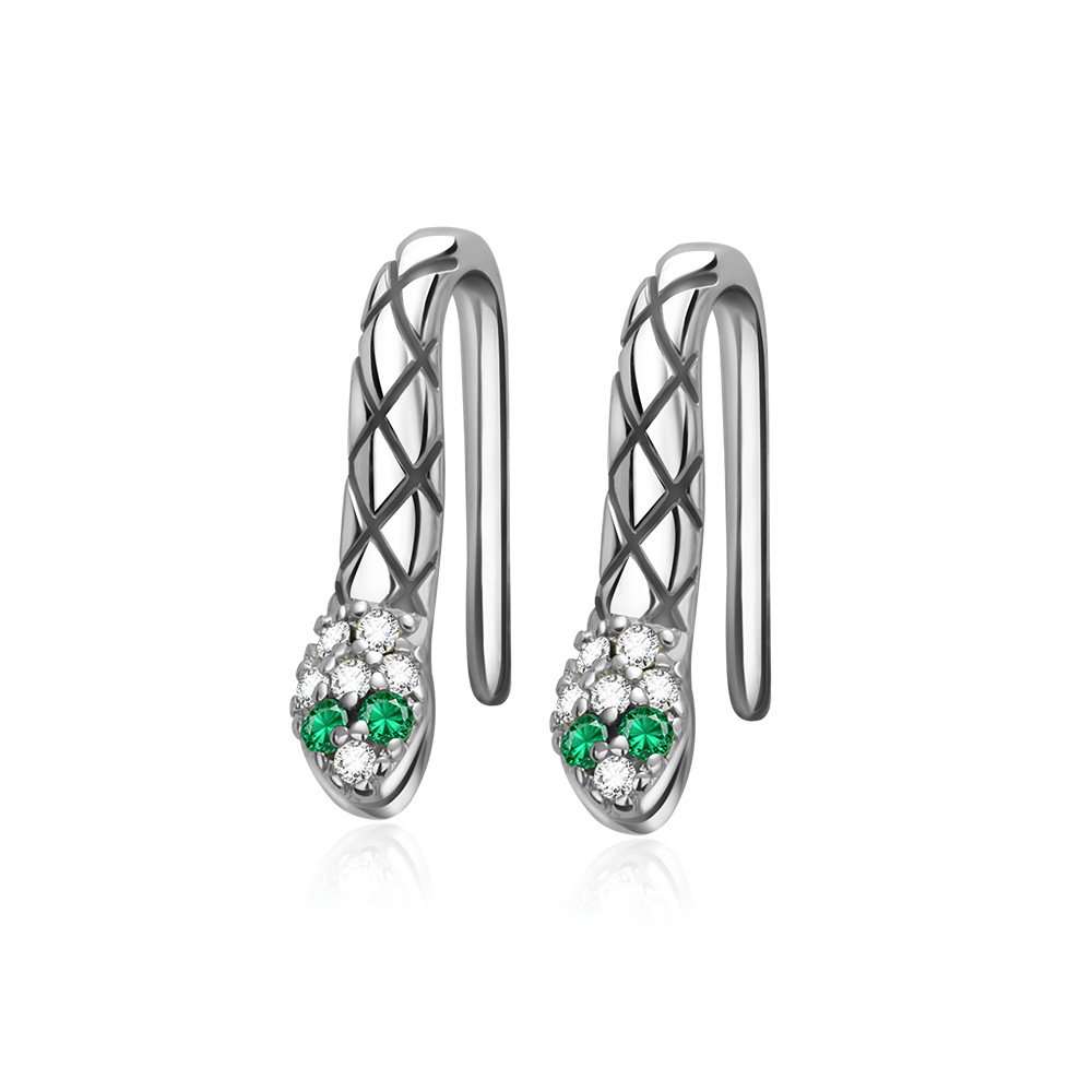 Gold Plated Green Cz Snake Ear - Luxury Bags Cz recension och pris