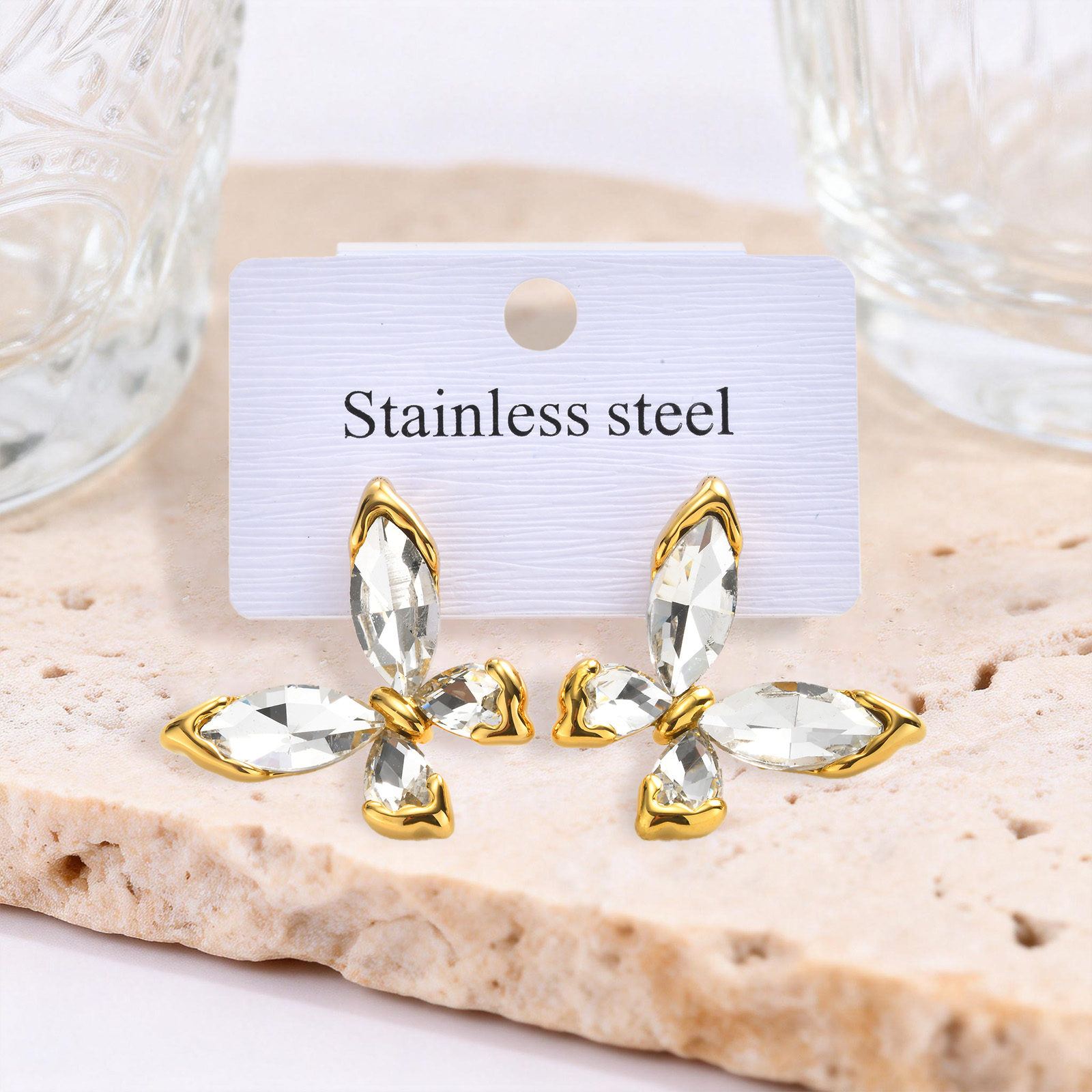 Luxury Crystal Butterfly Stud  - Luxury Bags Cz recension och pris