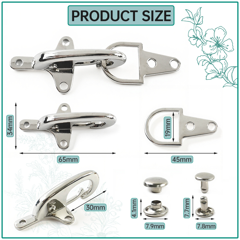 1-5Pcs 4/5cm Silver Metal Buck - Luxury Bags With Silver Hardware recension och pris