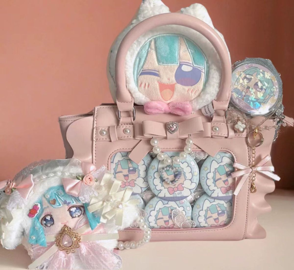 Harajuku Square Pink Ita Bag W - Wristlet Wallet Zipper recension och pris