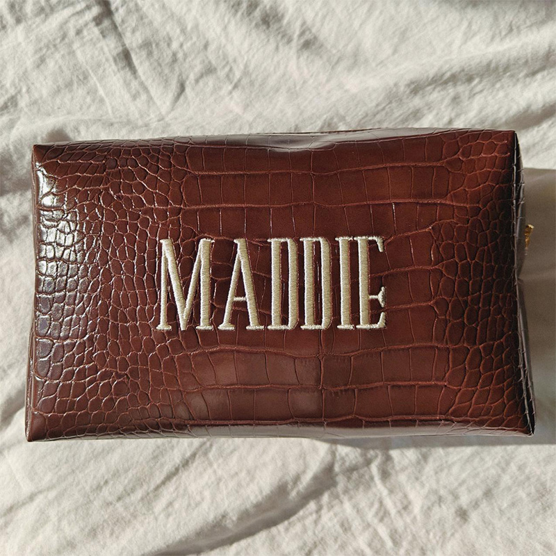 Embroidered Croc Makeup Bag Pe - Luxury Bags Vegan Leather recension och pris